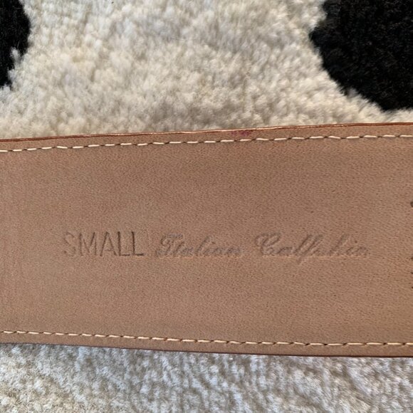 Vintage 90s Ports International Braided Orange Leather Wide Statement Waist Belt - Picture 9 of 14